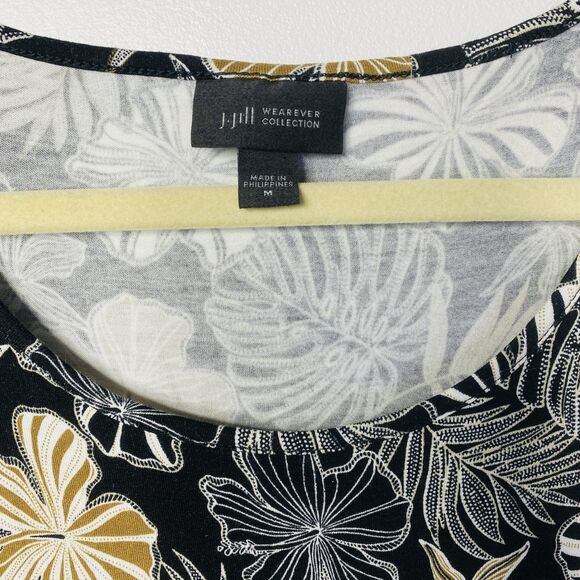 J Jill Wearever Leaf Floral Stretchy Sleeveless Tropical Soft Comfy Tank Top M - Picture 3 of 10